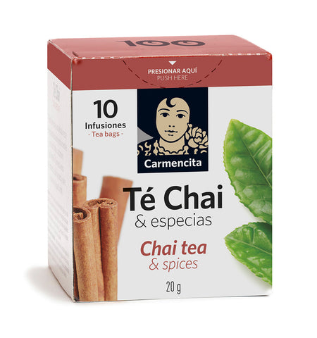 Carmencita Chai Tea and Spices 20g case 10 teabags