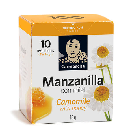 Carmencita Chamomille with Honey - Manzanilla con Miel 13g case 10 teabags