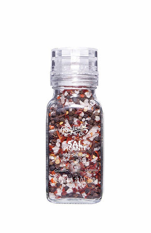 Regional Co. Hot Sea Salt. Glass grinder