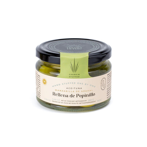 Triana Olivas Manzanilla Olives from Arahal (Seville) stuffed with Gherkins
