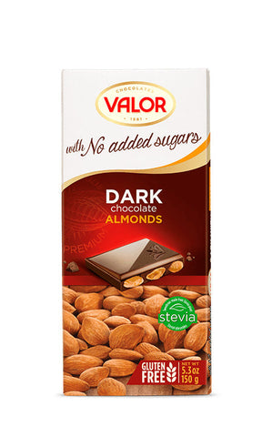 Valor Dark Chocolate with Mediterranean Almonds No Sugar Added