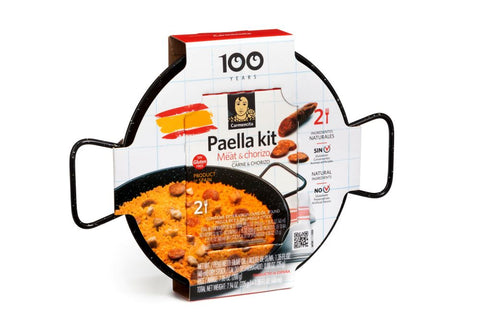Carmencita Meat & Chorizo Paella Kit 2 Servings with Enameled Pan