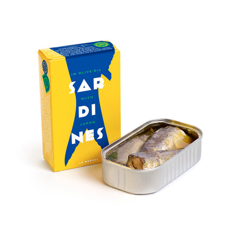 La Narval Sardines in Olive Oil with Lemon 3/5 sardines per tin
