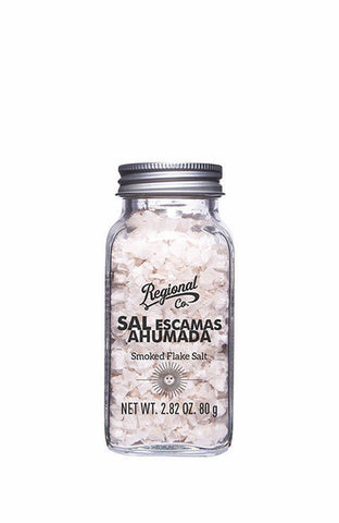 Regional Co. Smoked Salt Flakes. Glass jar
