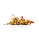 Triana Olivas Gordal Olives from Seville stuffed with Sweet Red Bell Pepper with Spicy Seasoning