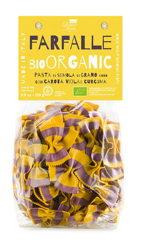 Antica Madia Organic Farfalle with Purple Carrot and Turmeric