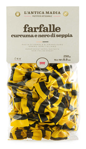 Antica Madia Farfalle with Turmeric and Squid Ink