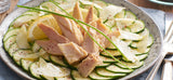 Zucchini Carpaccio with White Tuna and Idiazabal cheese
