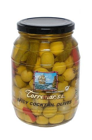 Torremar Spicy Cocktail Manzanilla Olives 1000g Jar 01