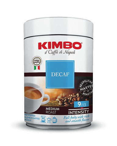 Kimbo Decaffeinato Espresso Ground Coffee Tin