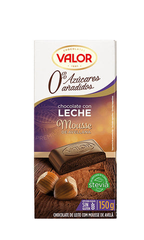 Valor Milk Chocolate with Hazelnut Mousse No Sugar Added