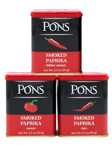 Pons Smoked Paprika Trio Sweet Hot and Bittersweet