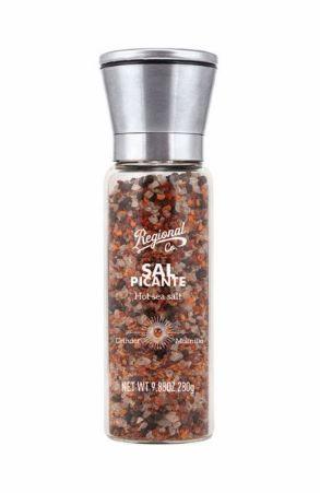 Regional Co. Hot Sea Salt. Deluxe Glass grinder
